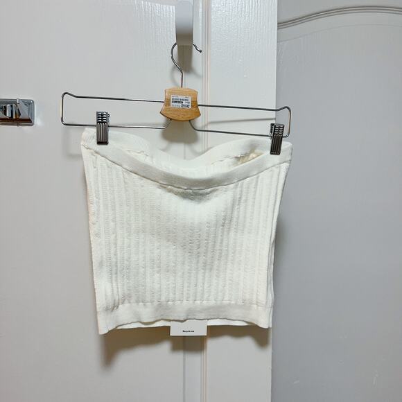 Reformation Zazie White Strapless Knit Tube Top NWT Size M - Picture 5 of 5